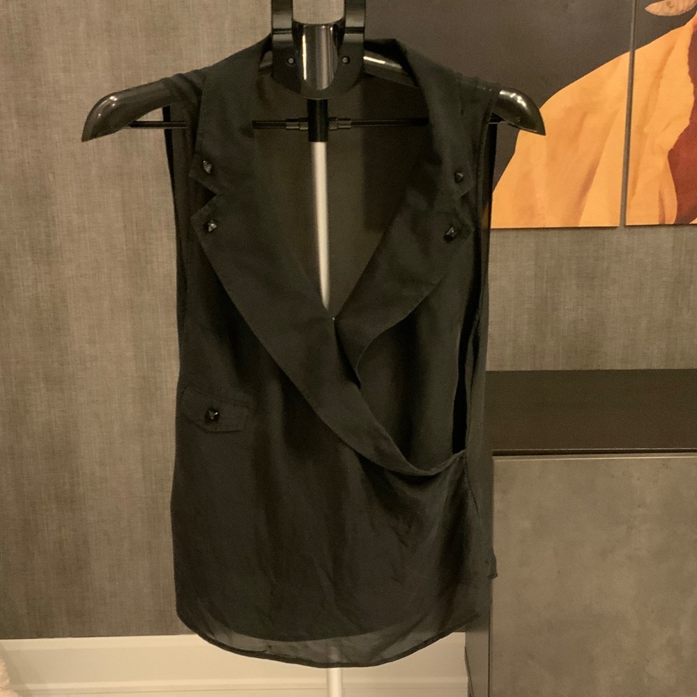 Mackage Collection Black silk sleeveless top - M